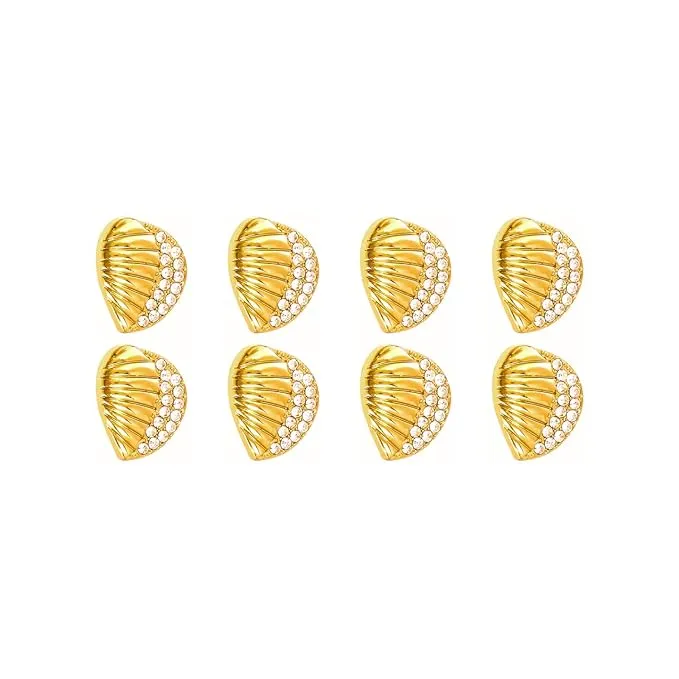 Intricate Seashell Design Metal Buttons(Pack of 8 Buttons)