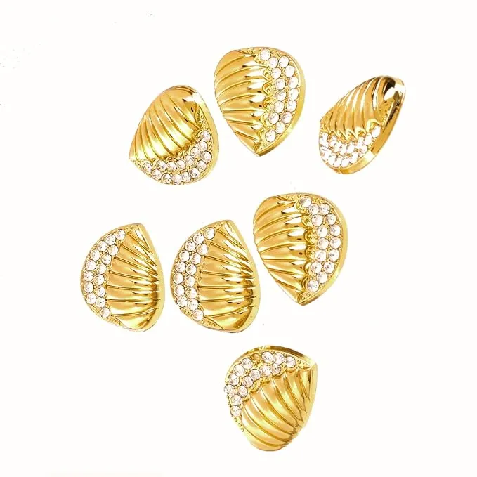 Intricate Seashell Design Metal Buttons(Pack of 8 Buttons)