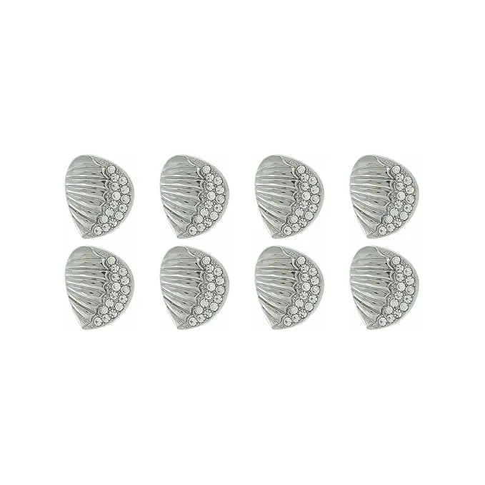 Intricate Seashell Design Metal Buttons(Pack of 8 Buttons)