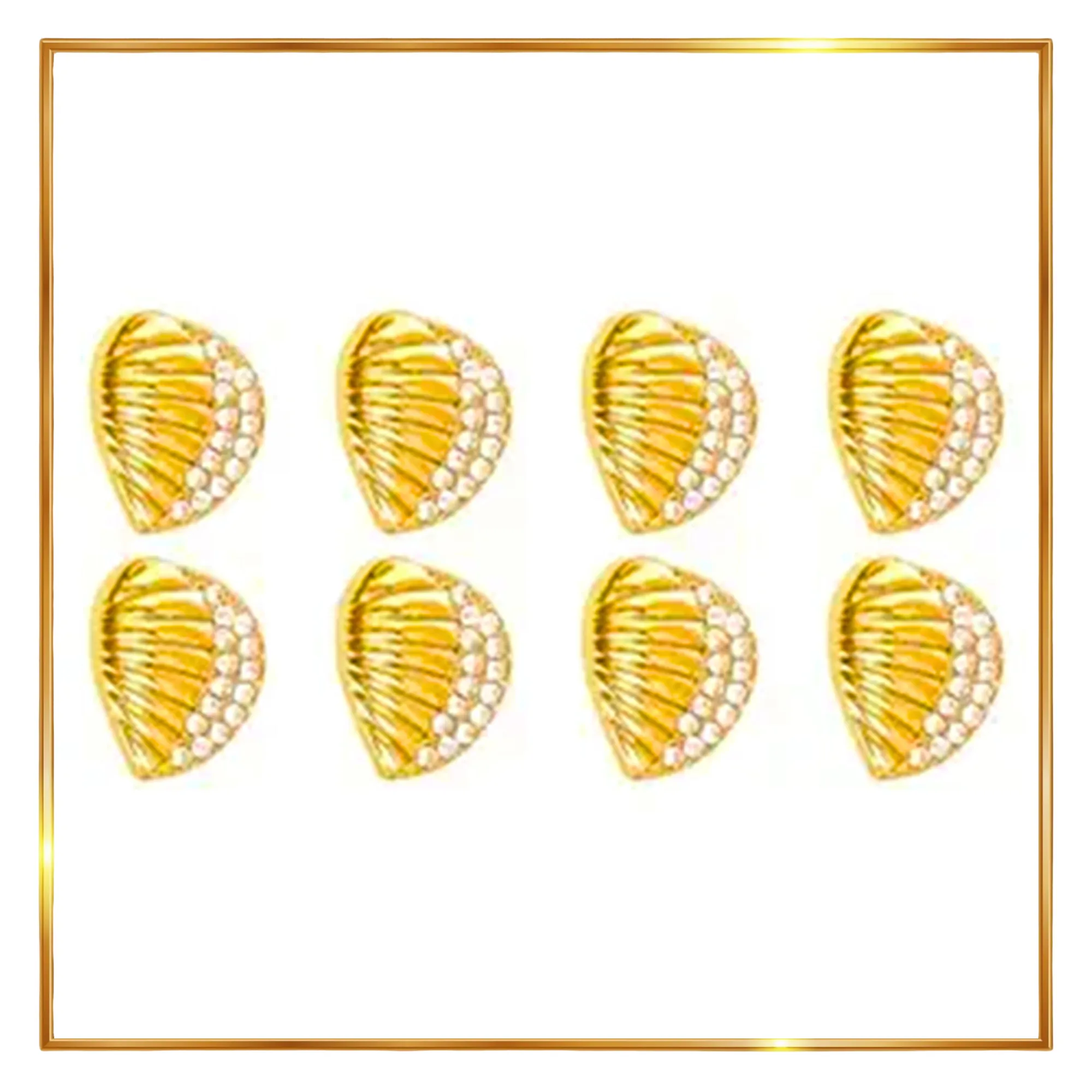 Intricate Seashell Design Metal Buttons(Pack of 8 Buttons)