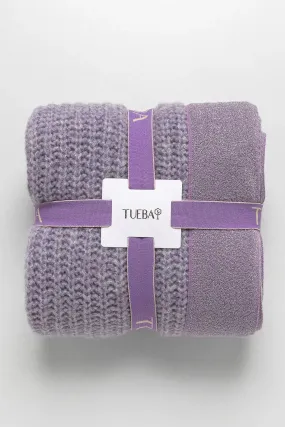 KNITWEAR BLANKET WITH GLITTERY EDGE - LILAC