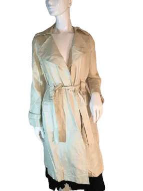 Liquid Cream Long Sleeve Trench Coat Size 8 SKU 000203