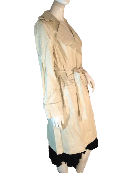 Liquid Cream Long Sleeve Trench Coat Size 8 SKU 000203