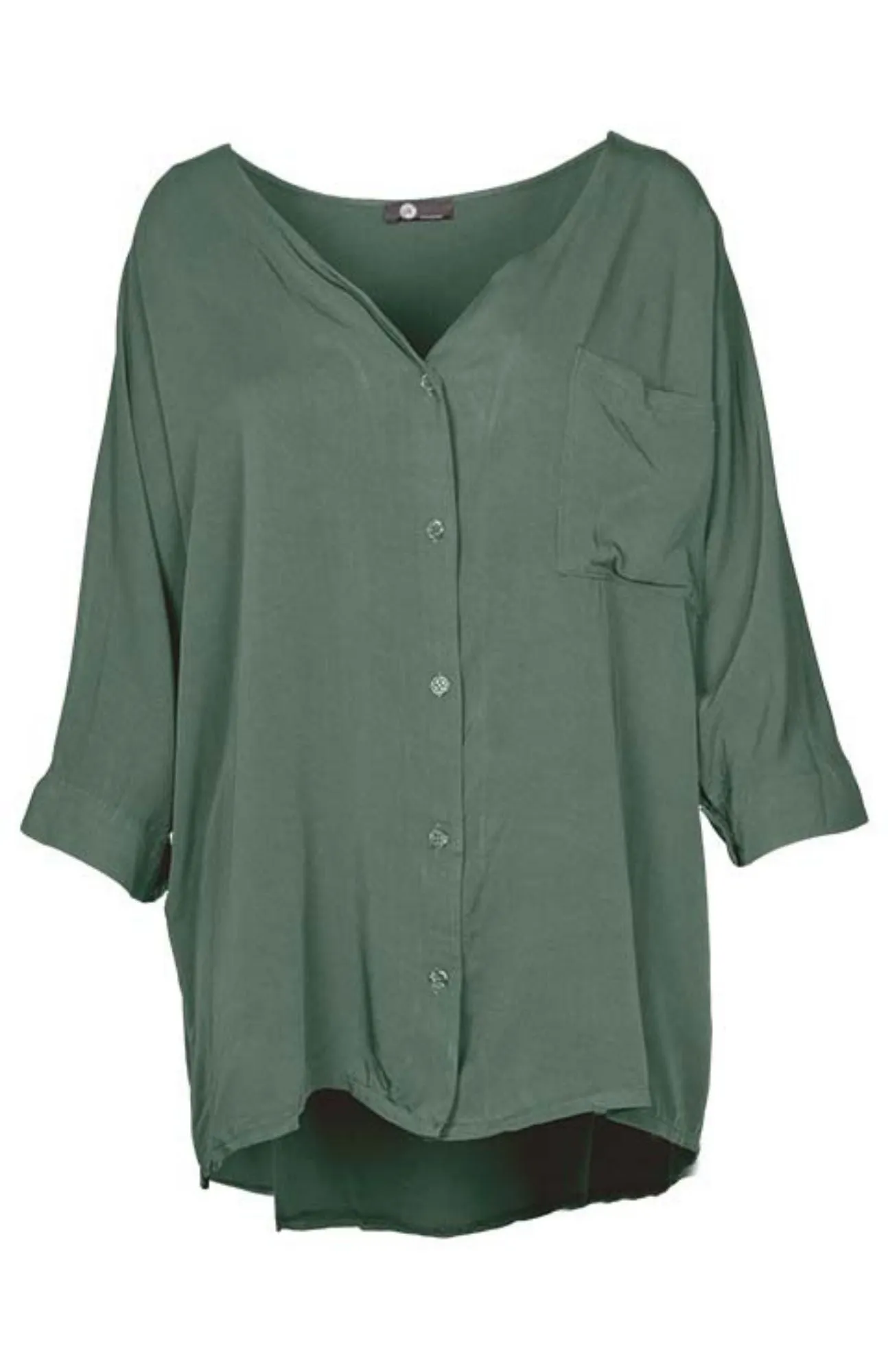 M Made in Italy - Woven Long Sleeve Shirt Plus Size