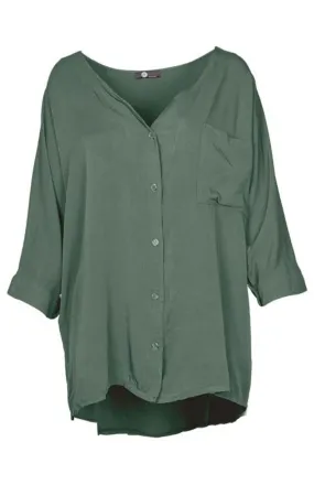 M Made in Italy - Woven Long Sleeve Shirt Plus Size