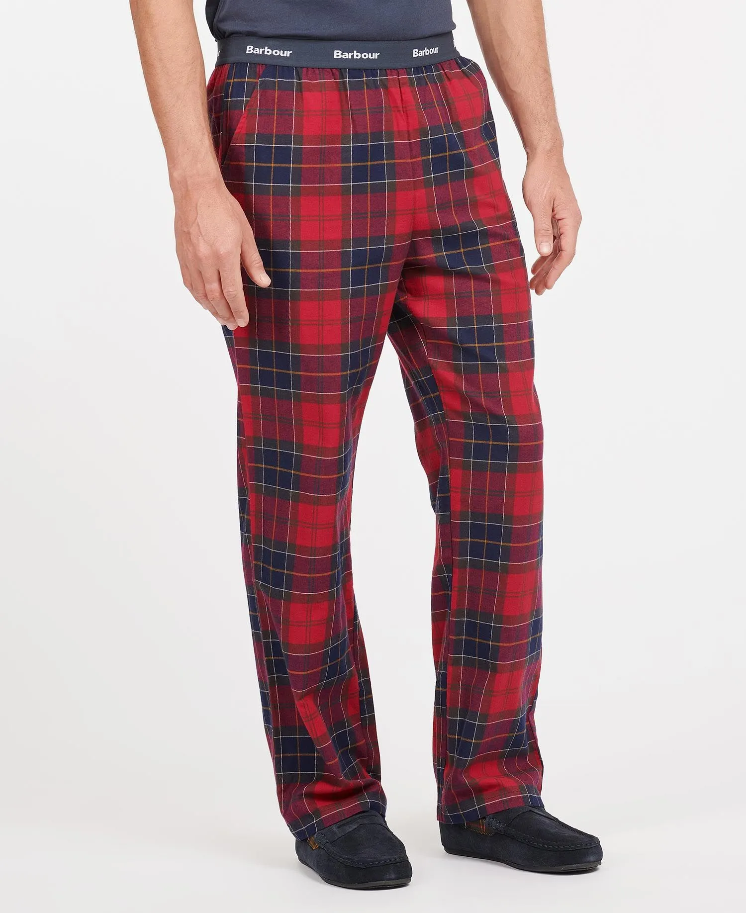Mens Barbour Glenn Tartan Red Lounge Pants - Stylish and Comfortable Loungewear