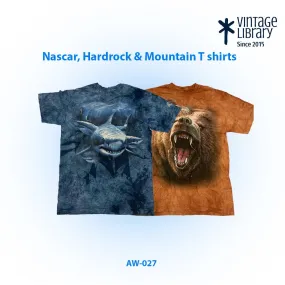 Men's NASCAR, hard rock and mountain t shirts