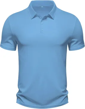 Men's Regular Fit Polo Neck Half Sleeve Solid Uniform T-Shirt | Polo T-Shirt for Men (Sky Blue)