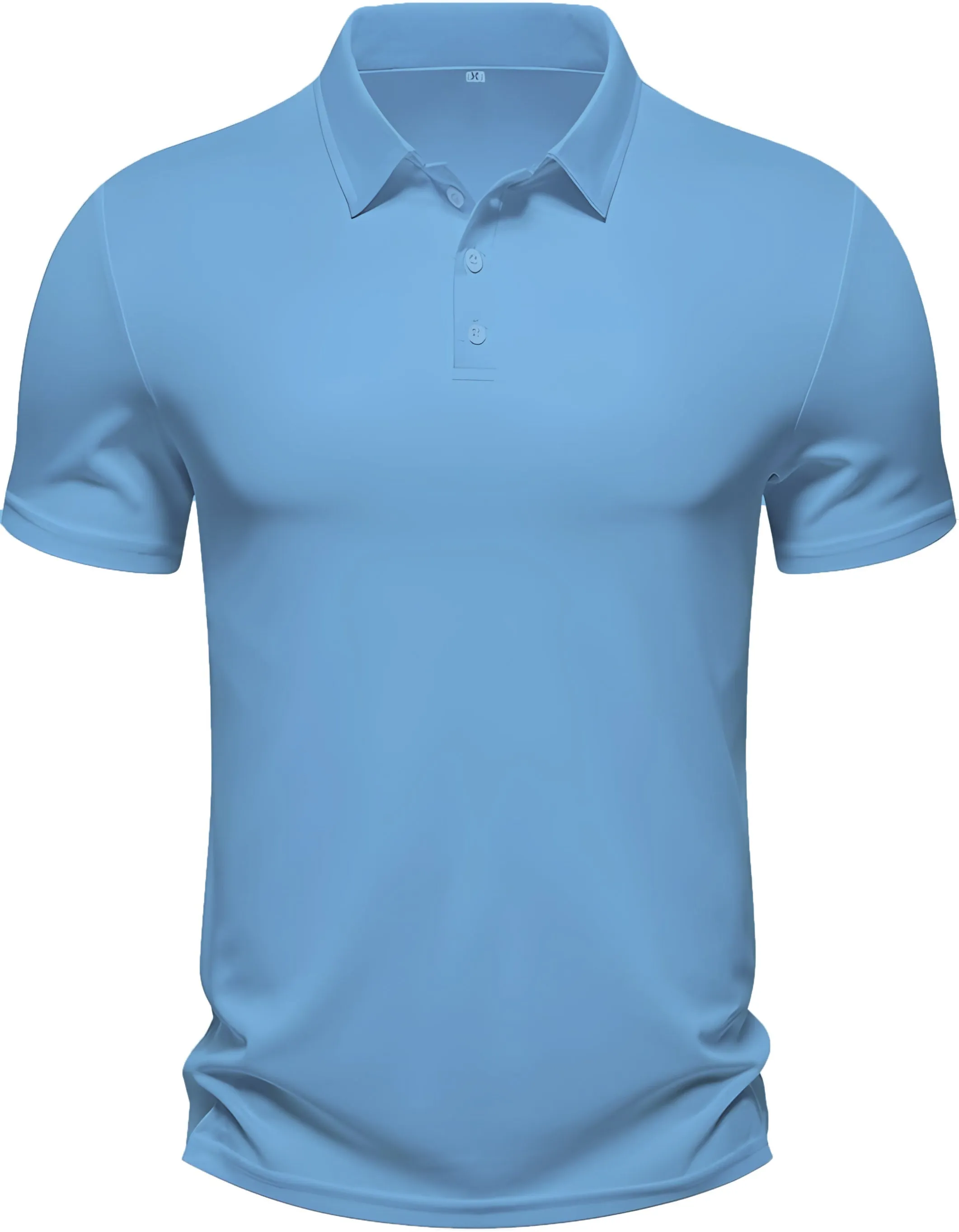 Men's Regular Fit Polo Neck Half Sleeve Solid Uniform T-Shirt | Polo T-Shirt for Men (Sky Blue)