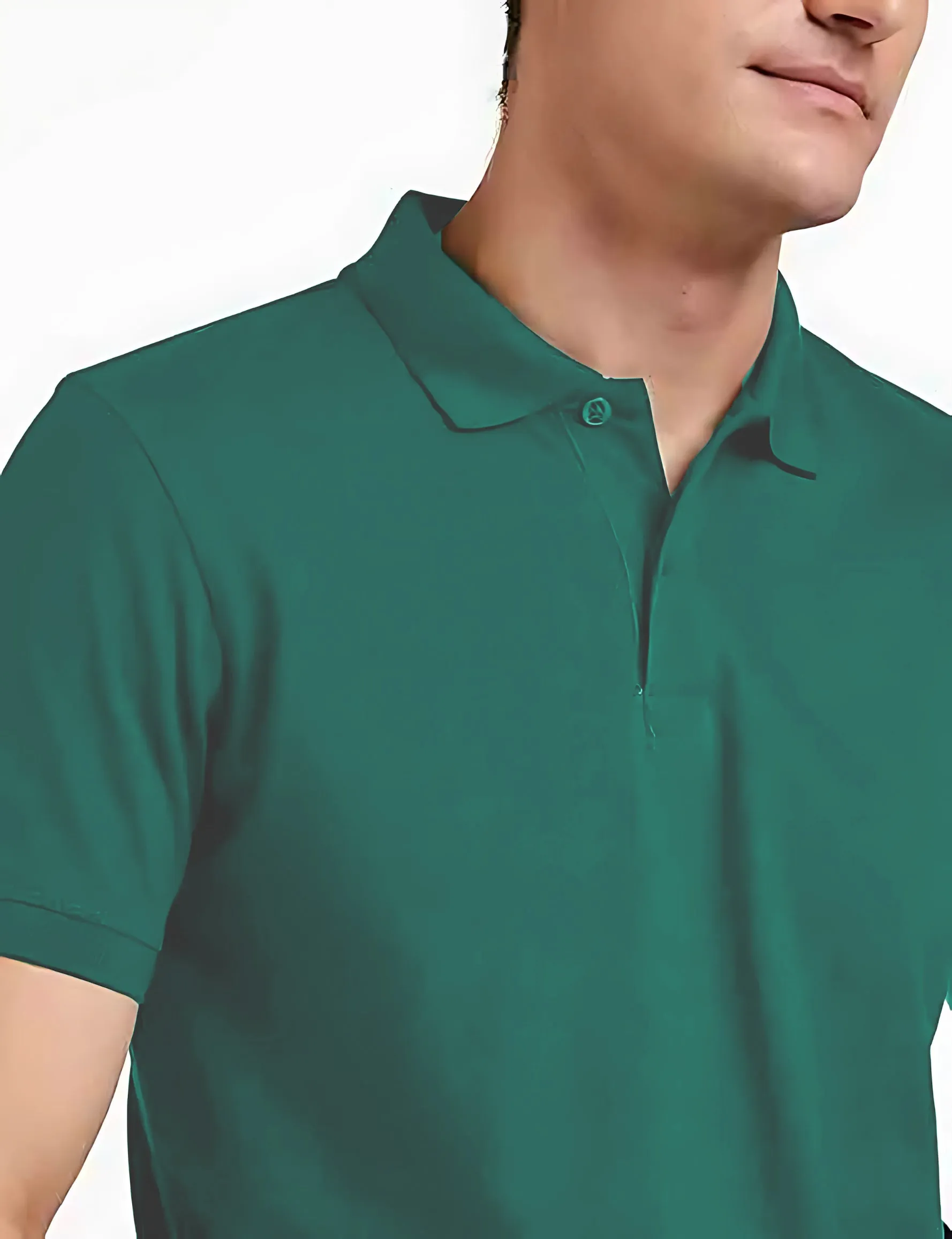 Men's Regular Fit Polo Neck Half Sleeve Solid Uniform T-Shirt | Polo T-Shirt for Men (Teal Green)