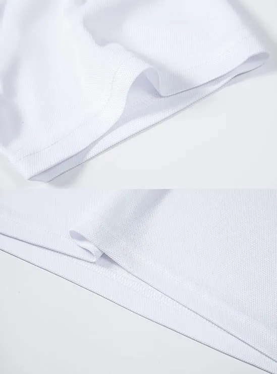 Men's Regular Fit Polo Neck Half Sleeve Solid Uniform T-Shirt | Polo T-Shirt for Men (White)