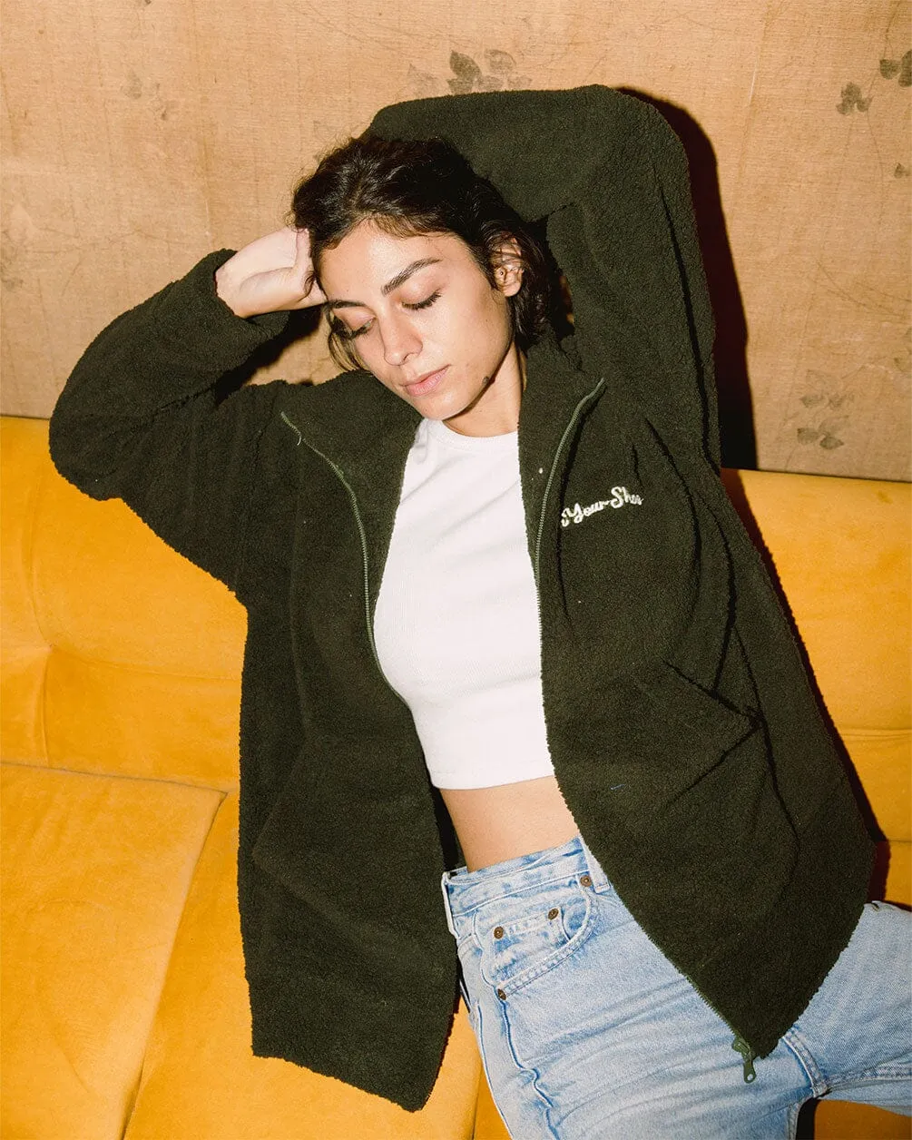Olive Green Fleece Jacket