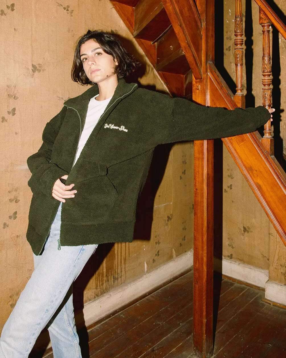 Olive Green Fleece Jacket