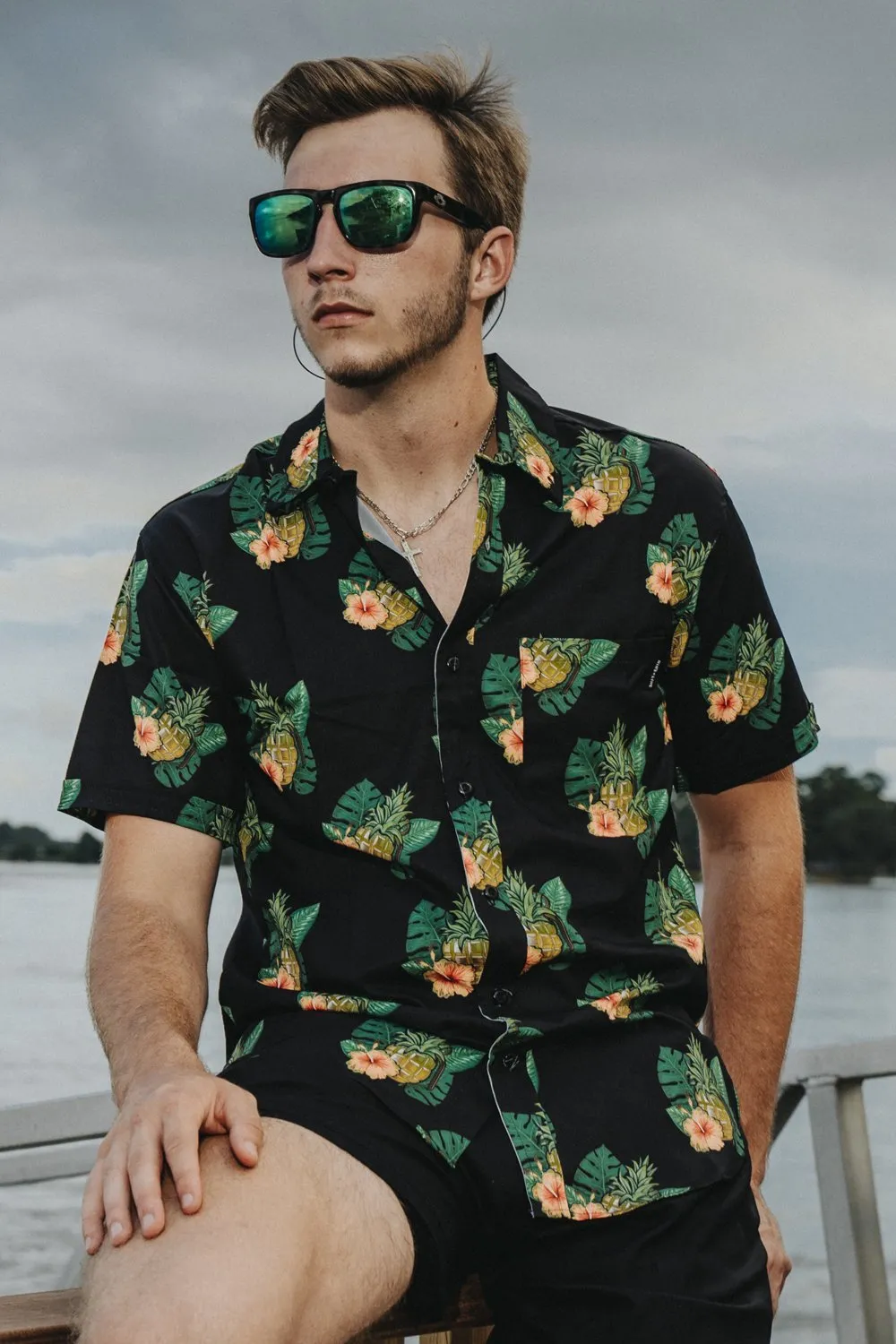 Pineapple Grenade Collection - Casual Button Down Shirt
