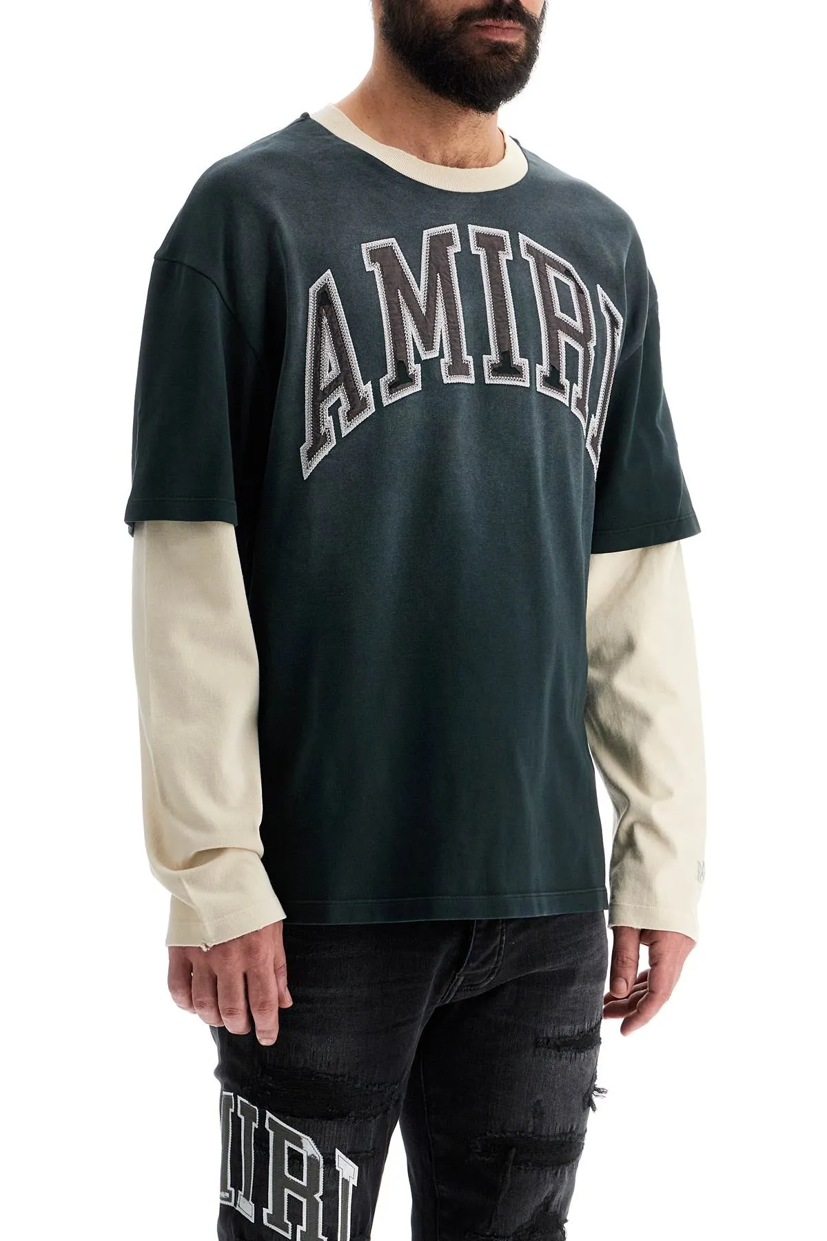 "amiri vintage long sleeve t AMJYTE1053 BLACK