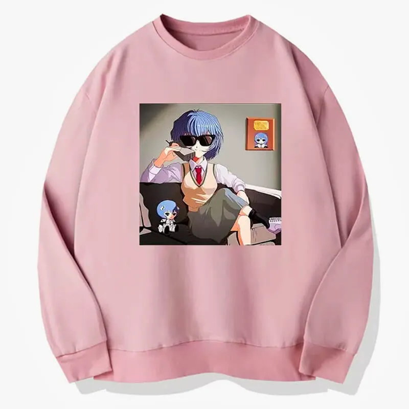 Rei Ayanami in Sunglasses Doing Business Style Sweatshirt