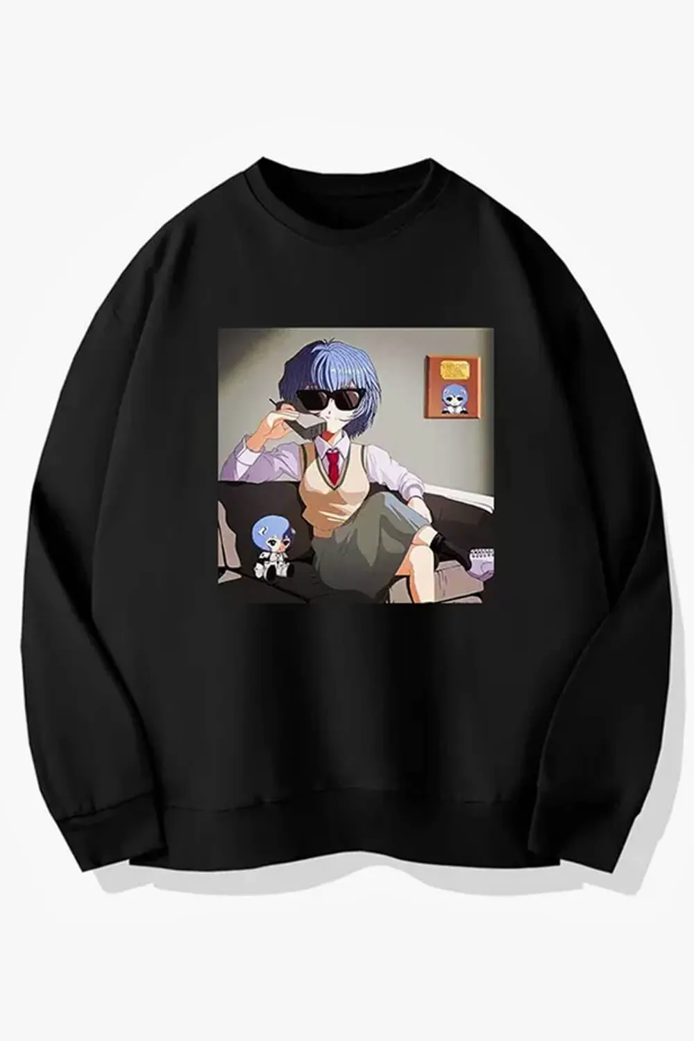 Rei Ayanami in Sunglasses Doing Business Style Sweatshirt