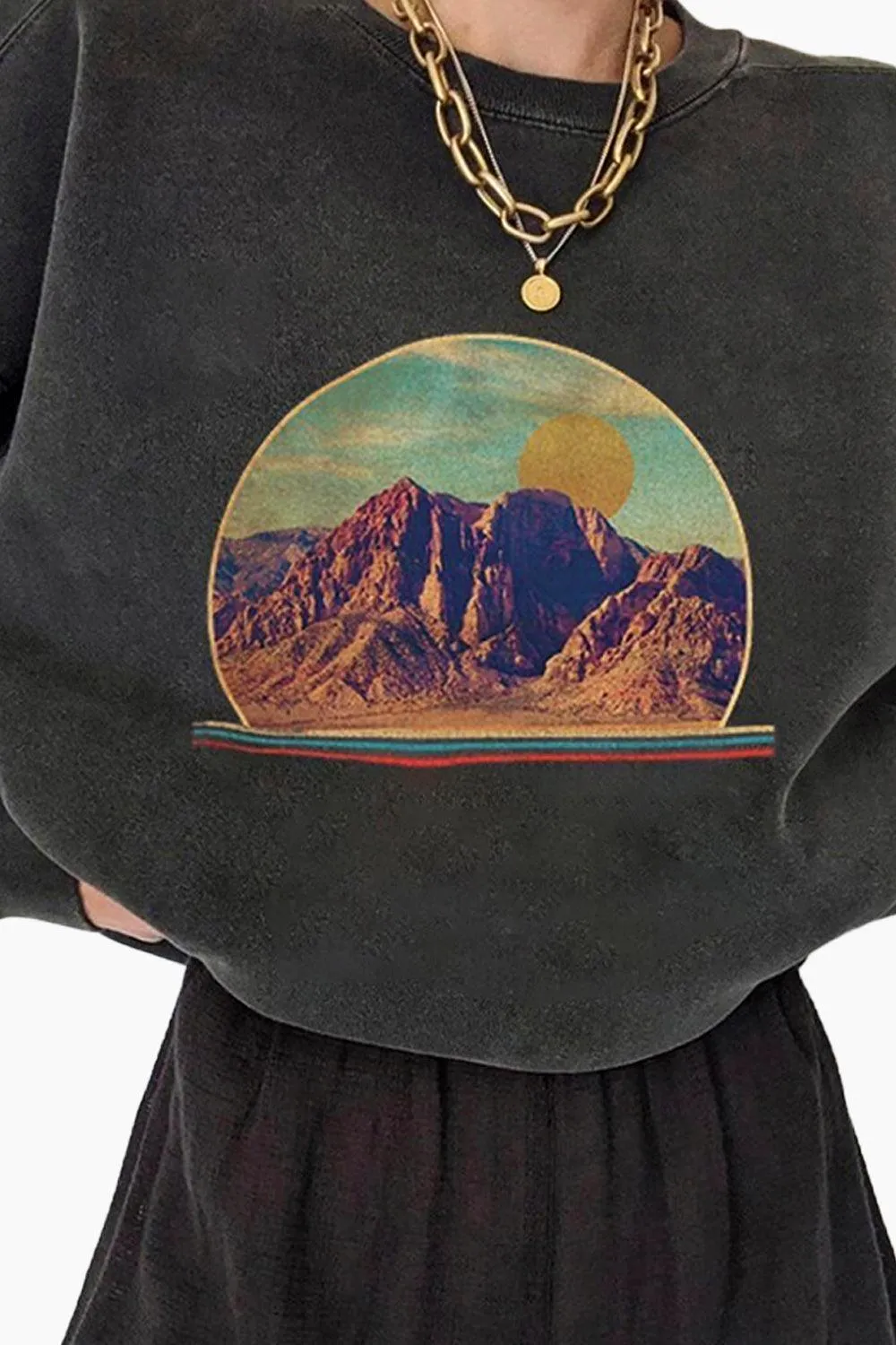 Retro West Aesthetic Mountains Sweatshirt
