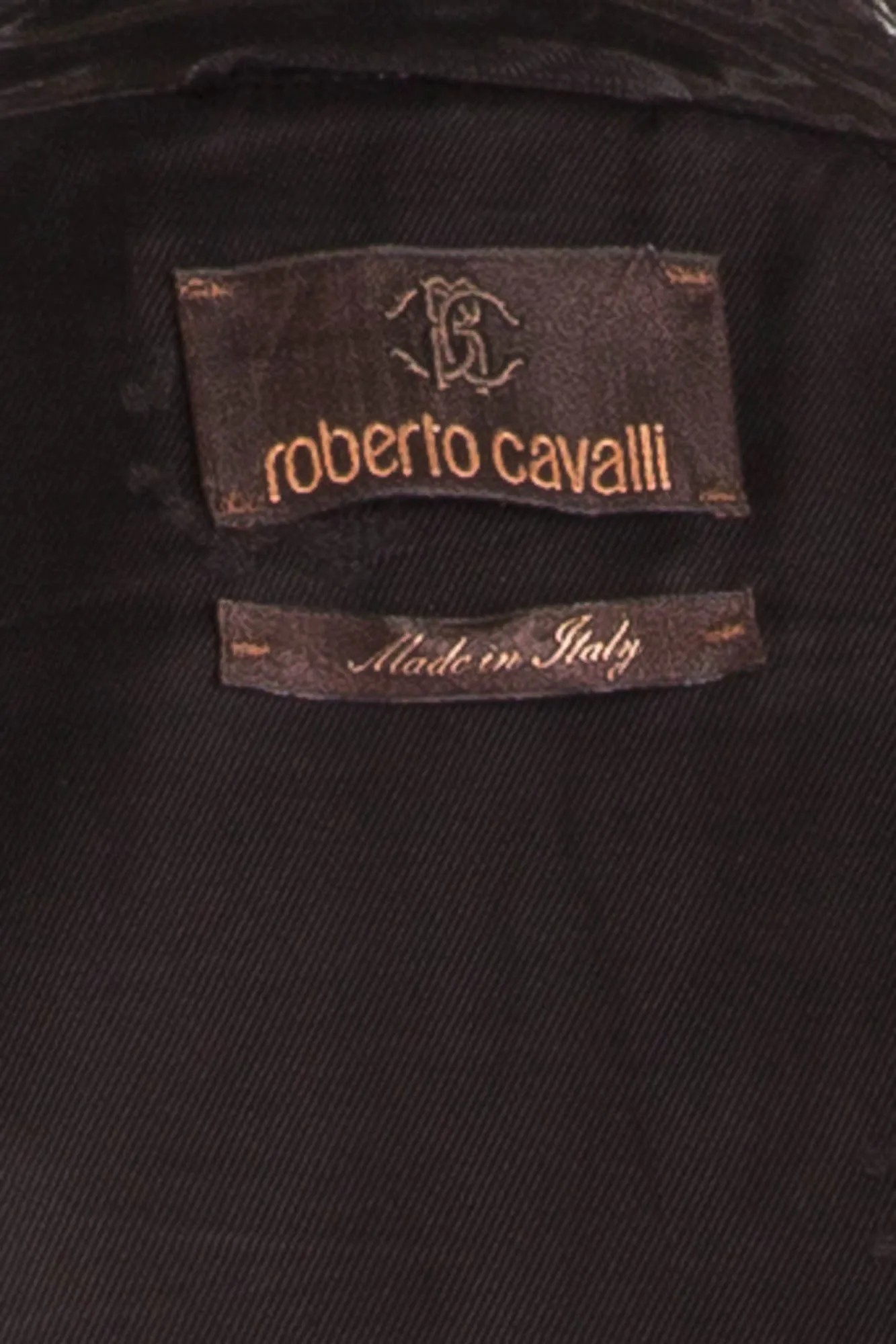 Roberto Cavalli - Black Patent Long Sleeve Coat with Tie Waist - IT 42