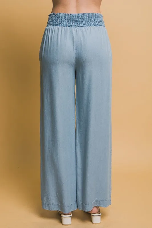 Smocked High Waisted Pant