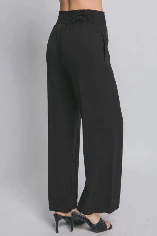 Smocked High Waisted Pant