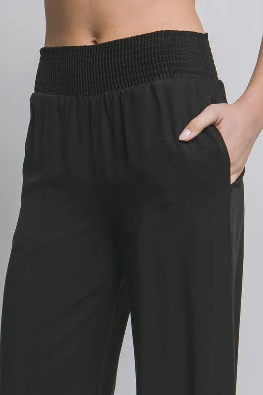 Smocked High Waisted Pant