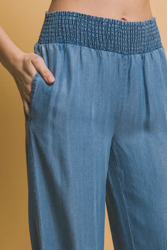 Smocked High Waisted Pant