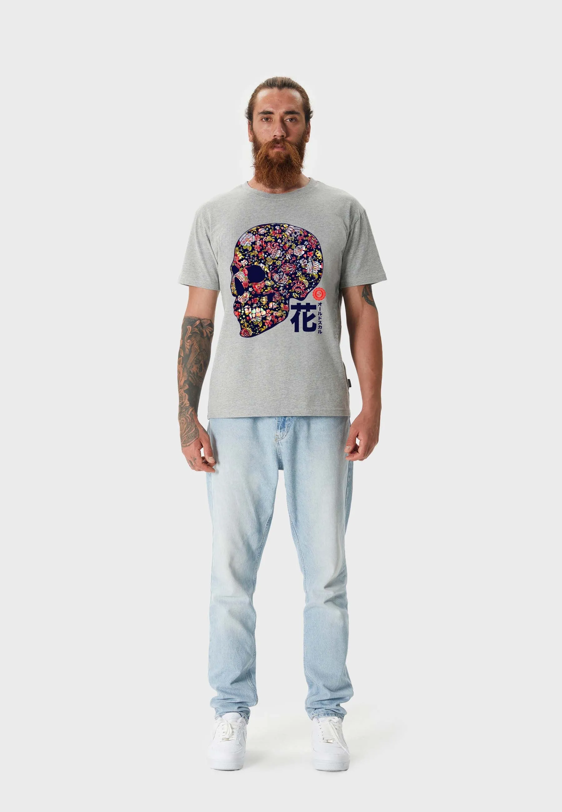 Sugar Skull T-Shirt Heather Grey
