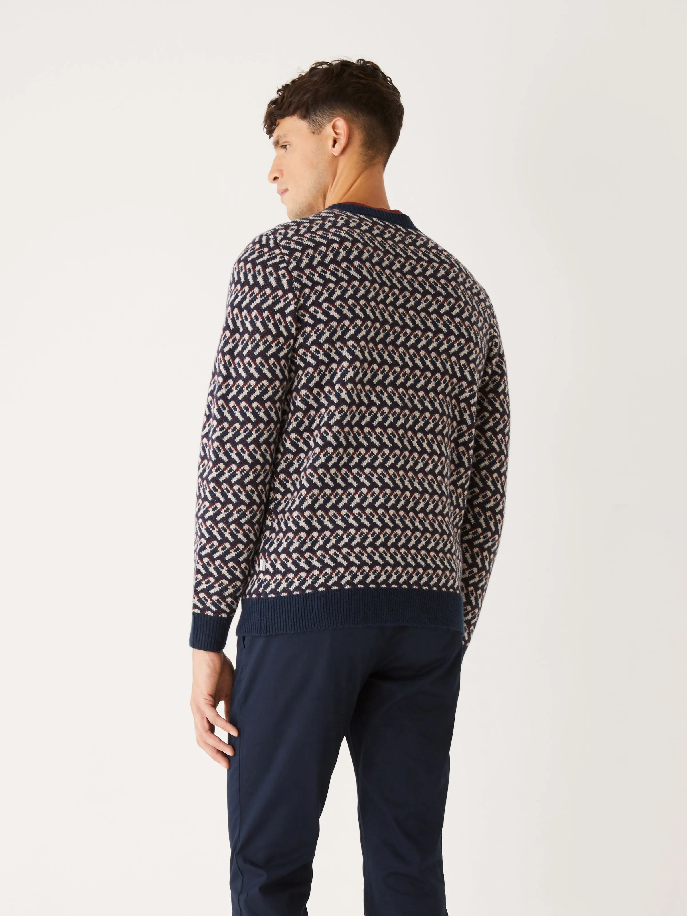 The Jacquard Crewneck Sweater in Blue
