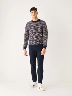 The Jacquard Crewneck Sweater in Blue