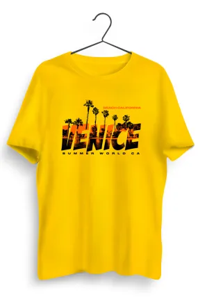 Venice Graphic Printed Yellow T-Shirt
