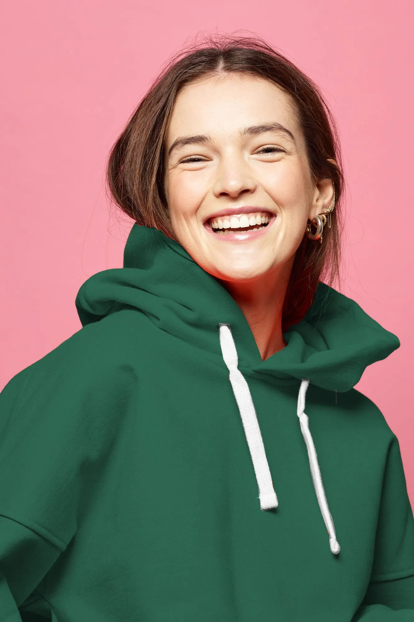 Women's Hooded Sweatshirt - Bottle Green